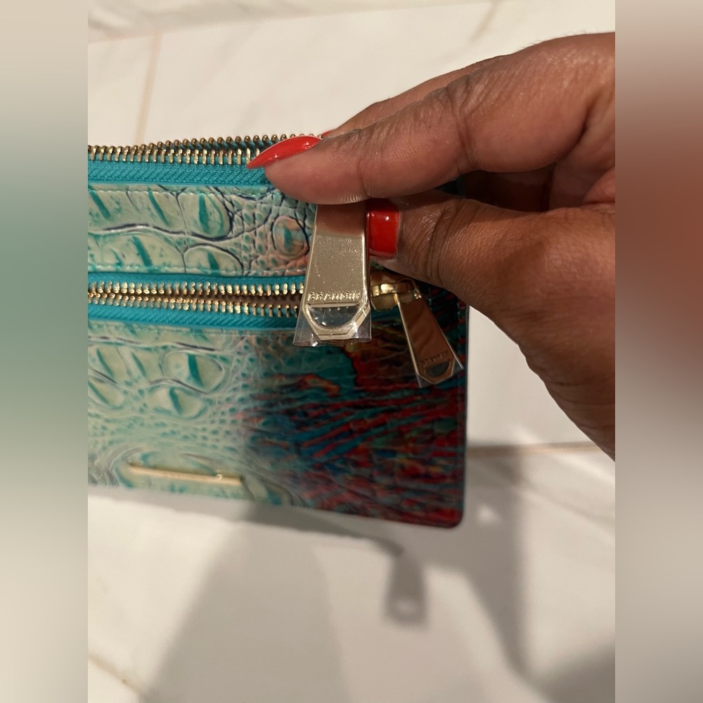 🧡💚 Authentic Brahmin Brooke Dream Ombré Melbourne Tote w/Pouch 💚🧡 - Picture 11 of 13